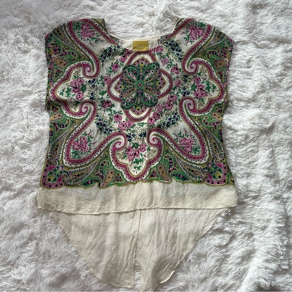 Maeve | Komal Silk Boho Paisley Print Top - Picture 8 of 9